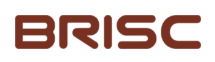 Logo BRISC en lettres arrondies marron foncé sur fond clair