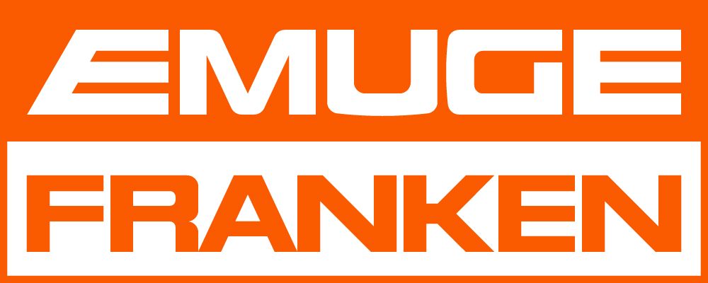 Logo orange EMUGE FRANKEN sur fond blanc