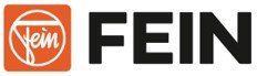 Logo FEIN en noir avec une icône carrée orange à gauche