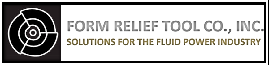 Logo de Form Relief Tool Co., Inc. avec icône circulaire noire et texte gris sur fond blanc