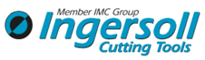 Logo Ingersoll Cutting Tools en bleu et noir avec icône circulaire et texte « Membre du groupe IMC »