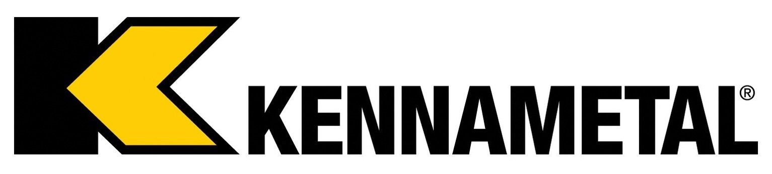 Logo KENNAMETAL avec un K stylisé jaune et du texte noir sur fond blanc