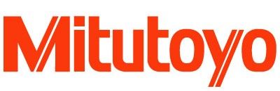 Logo Mitutoyo en caractères orange sur fond blanc