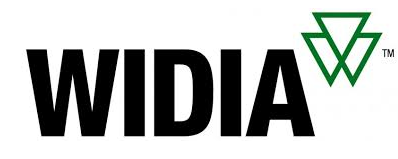 Logo WIDIA en noir avec emblème géométrique vert