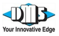 Logo DMS avec un losange bleu et des lettres noires et blanches au-dessus du slogan « Votre avantage innovant »