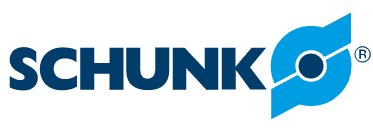 Logo SCHUNK en bleu foncé et cyan sur fond blanc