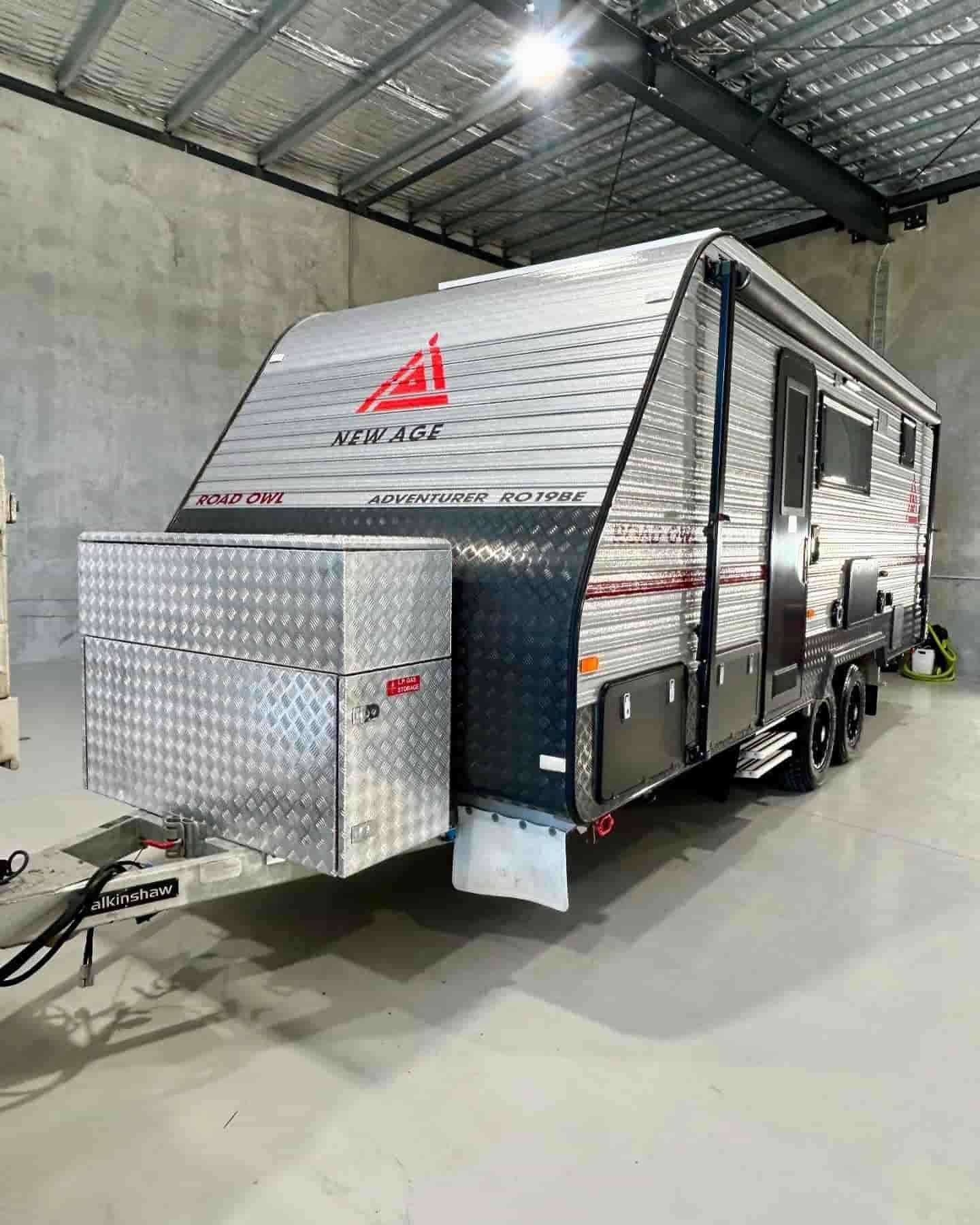 A Silver Trailer Is Parked In A Warehouse  — Tim Kratzke Detailing in Pialba, QLD