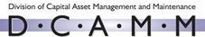 DCAMM logo with black and purple text, “Division of Capital Asset Management and Maintenance” above initials.