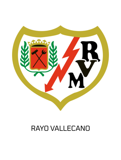 A logo for rayo vallecano with a lightning bolt