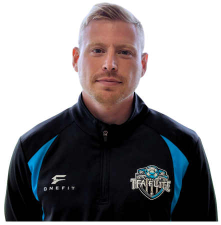 A man wearing a black and blue onefit jacket