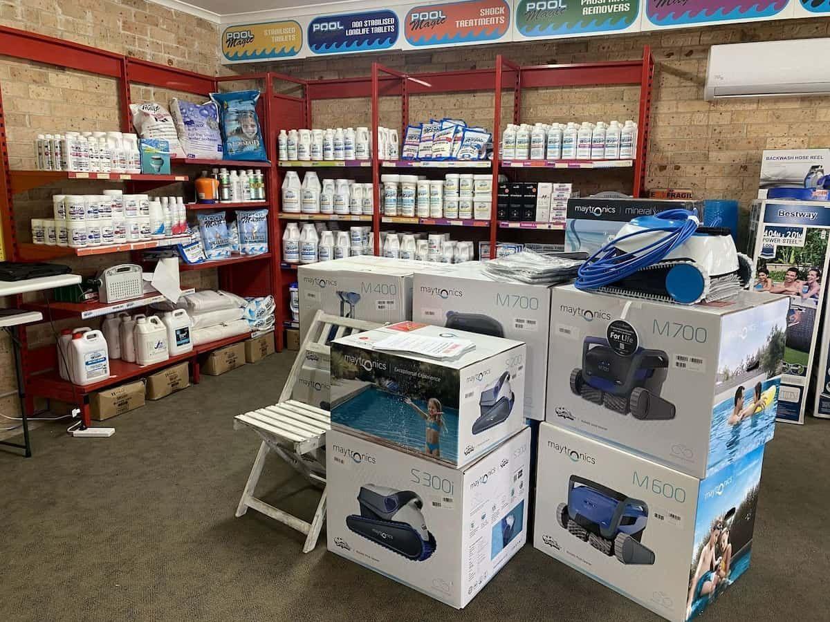 A Store Filled With Lots Of Pool Equipment And Supplies — Manning Pools, Rubber & Foam In Taree, NSW