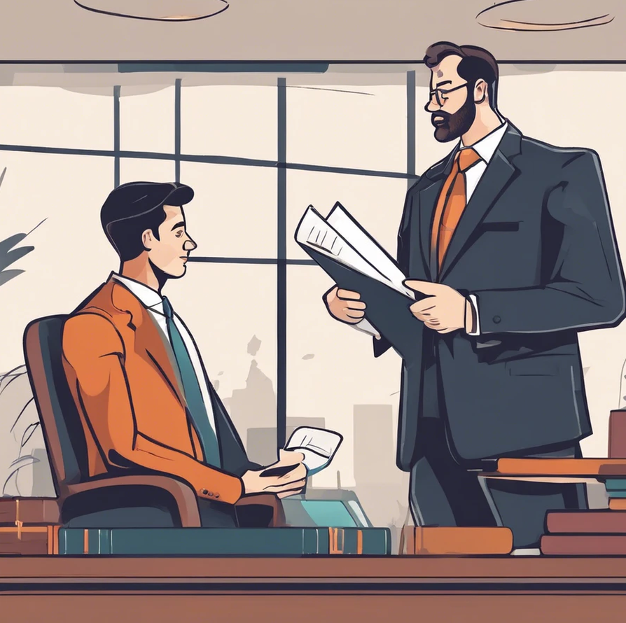 Lawyer and Client Discussing Mediation