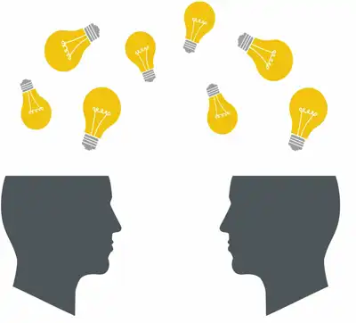 Silhouettes of two men with 