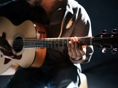 Playing the guitar