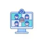 A group of people are having a video call on a computer.