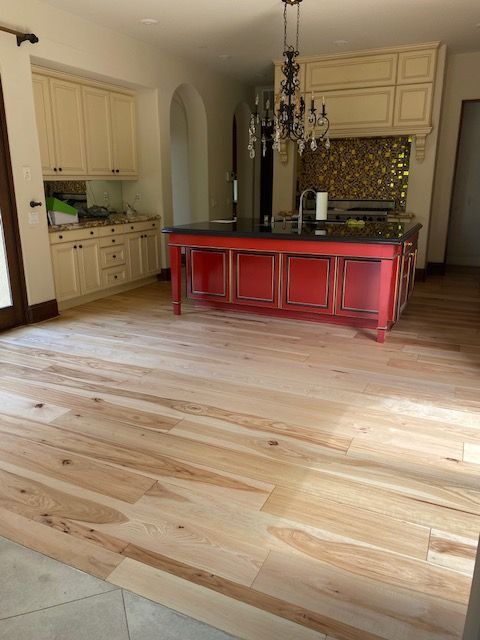 Hardwood flooring color restoration in a San Diego home