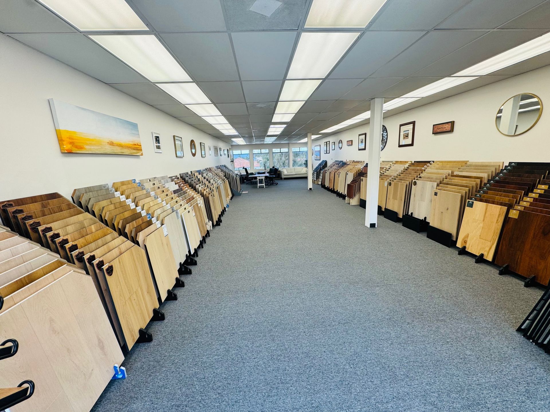 our showroom with lots of flooring samples to use for new installations