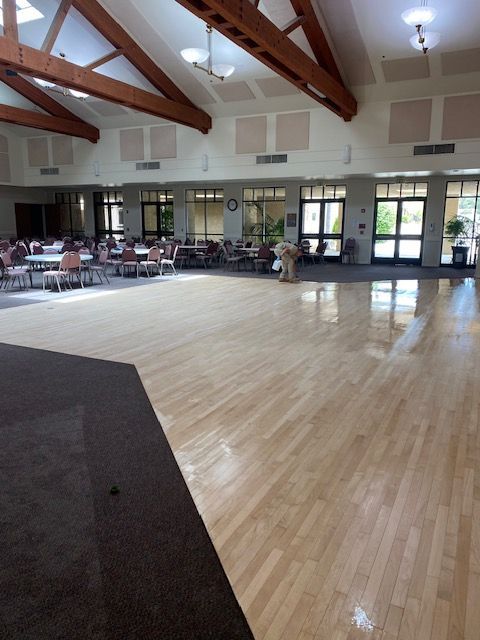 Professional hardwood stain work in a residential property