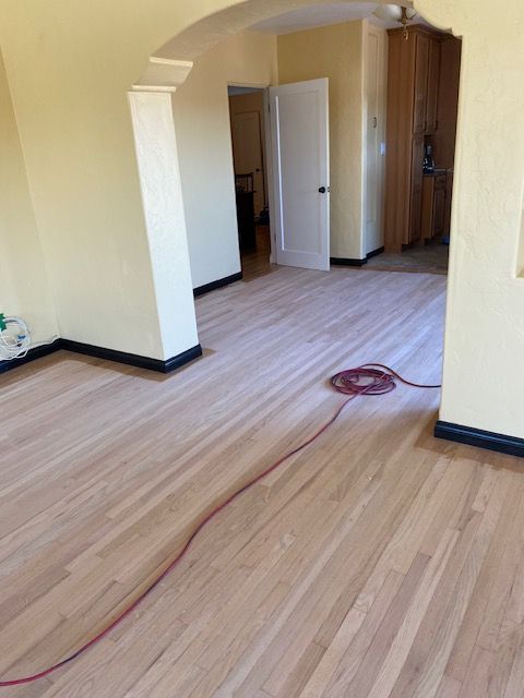 Wood floor color enhancement during professional refinishing
