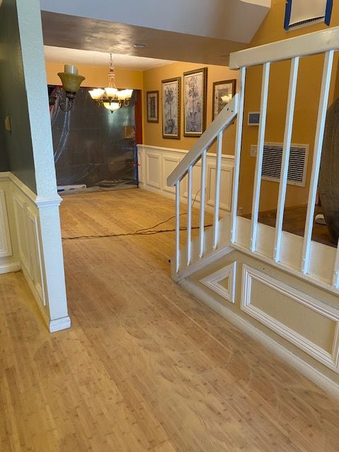 Hardwood floor color matching and refinishing work