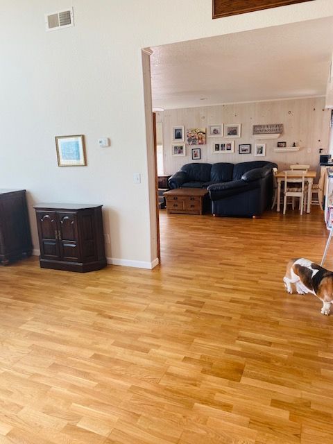 Hardwood floor refinishing finish work in San Diego County