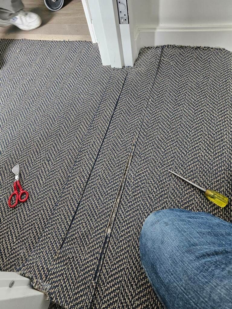 Detailed carpet repair workmanship in San Diego County