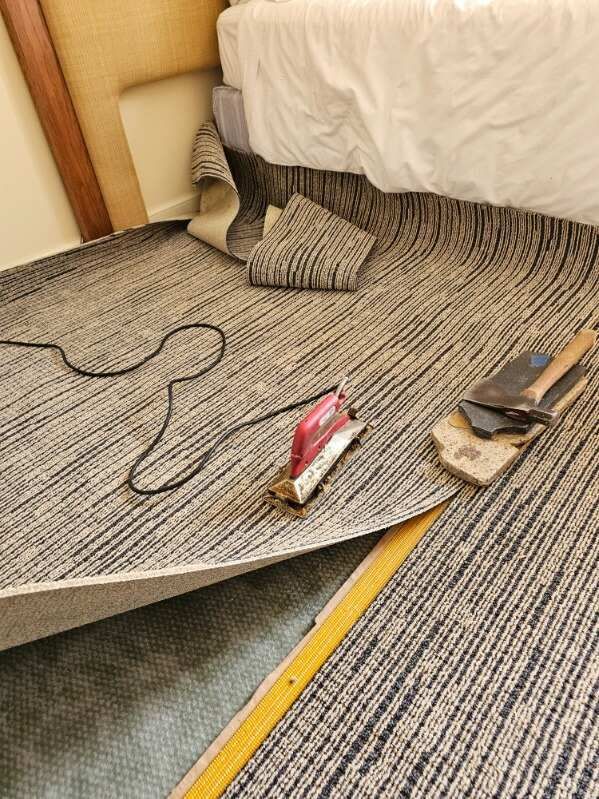 Residential carpet seam repair and restoration