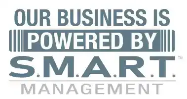 We Run on S.M.A.R.T Management – Implemented in partnership with IA Business Advisors, this business operating system aligns our vision, strategy, and execution through the S.M.A.R.T. framework: Specific, Measurable, Achievable, Relevant, and Timely. This structured approach ensures operational efficiency, accountability, and continuous improvement across our organization. Logo of We Run on S.M.A.R.T. Management.
