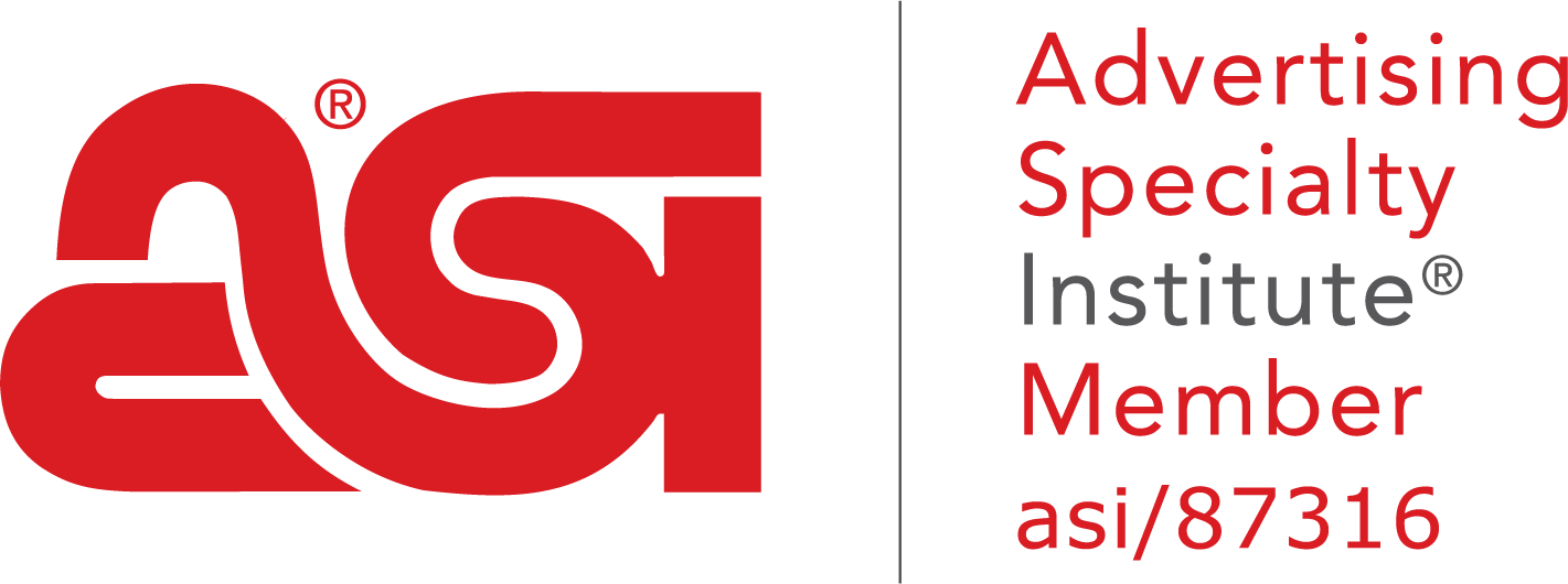Red ASI logo and text: Advertising Specialty Institute Member, asi/87316.