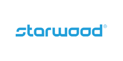 Logo Starwood in azzurro su sfondo bianco.