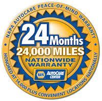 24-month / 24k-mile warranty NAPA | Clark's Auto Care