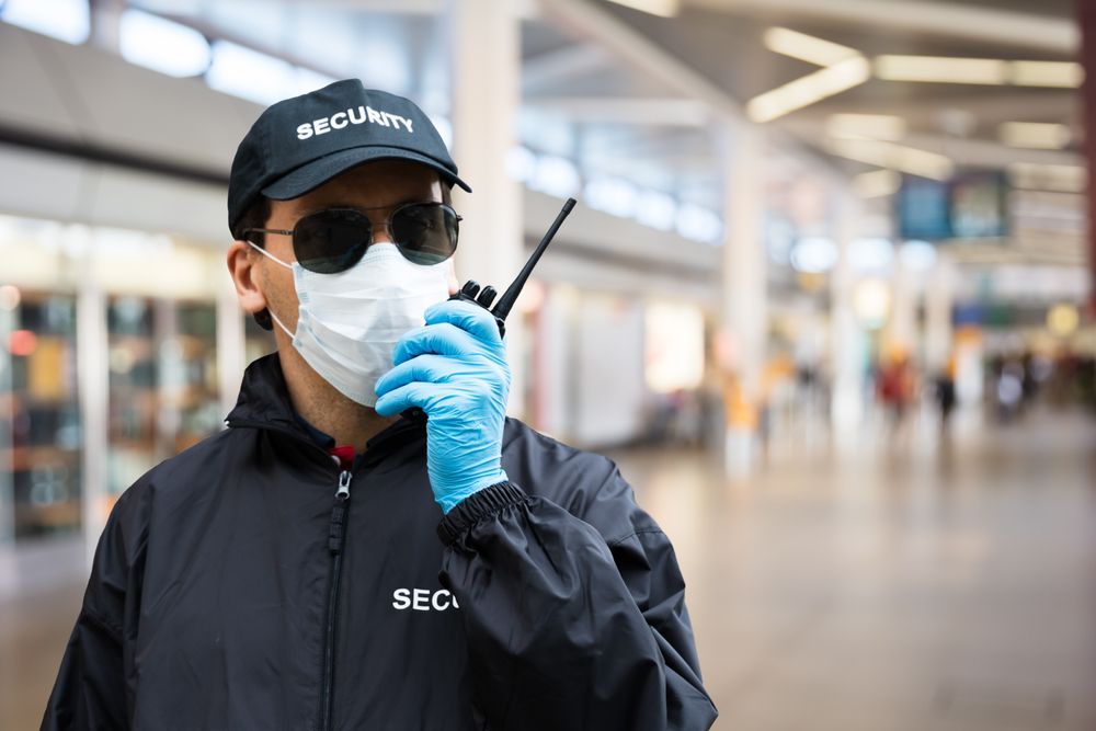 Security Guard Wearing a Mask, Gloves, and Sunglasses — Safe Guard Squad in Lismore, NSW