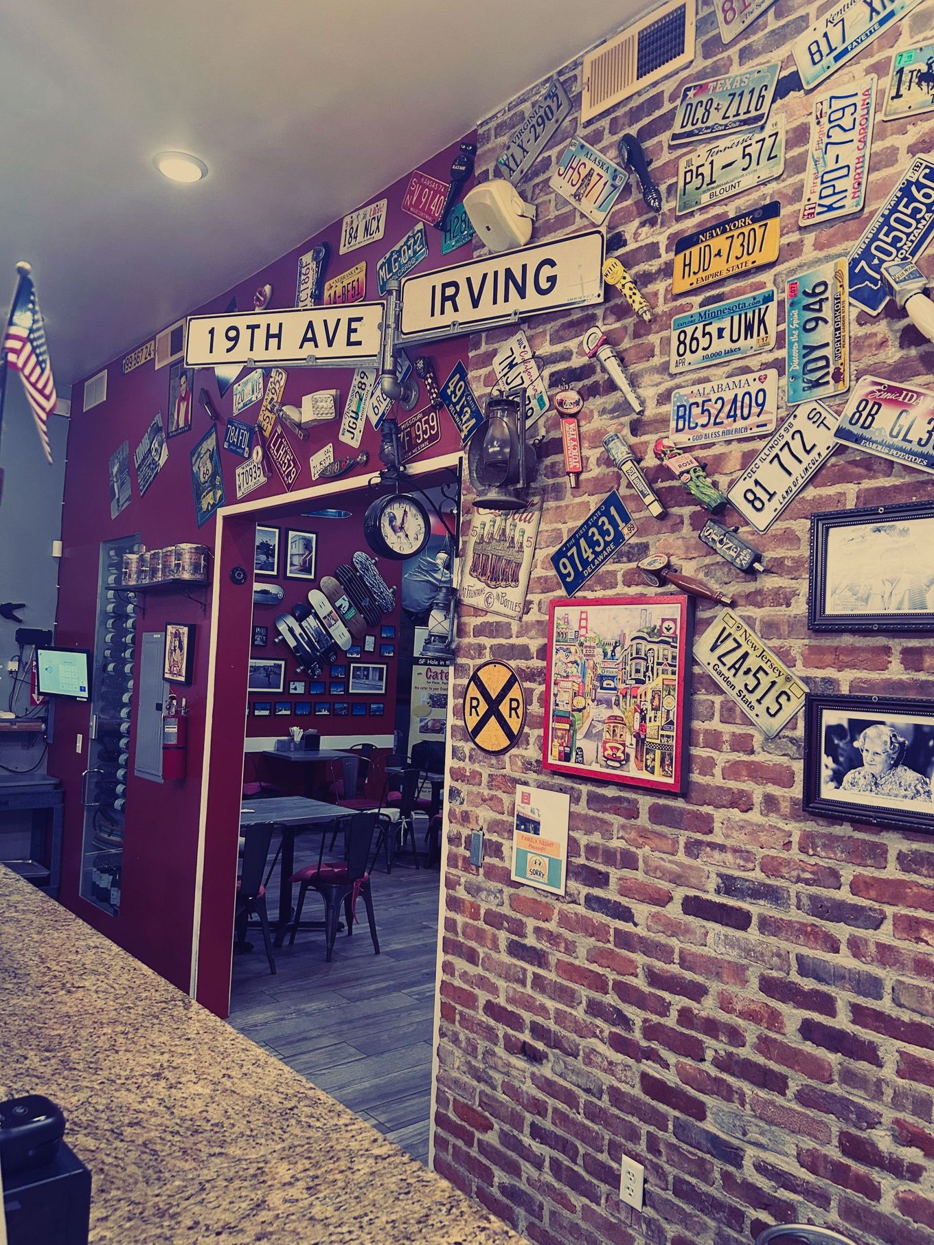 A brick wall with a sign that says irving on it