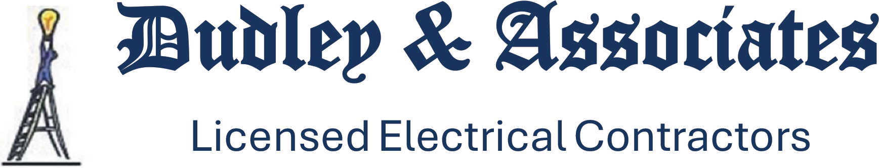 Dudley & Associates logo with Eiffel Tower icon and “Licensed Electrical Contractors” text