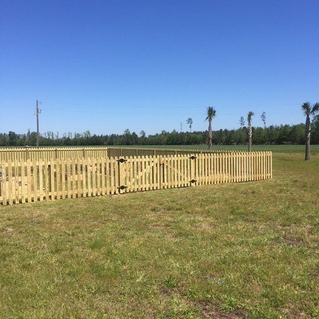 Wood picket fence