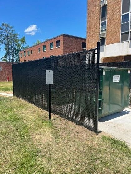 Black chain link fence