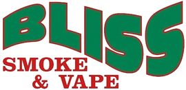 Logo for Bliss Smoke & Vape in green and red text