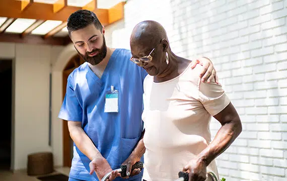 patient with caregiver