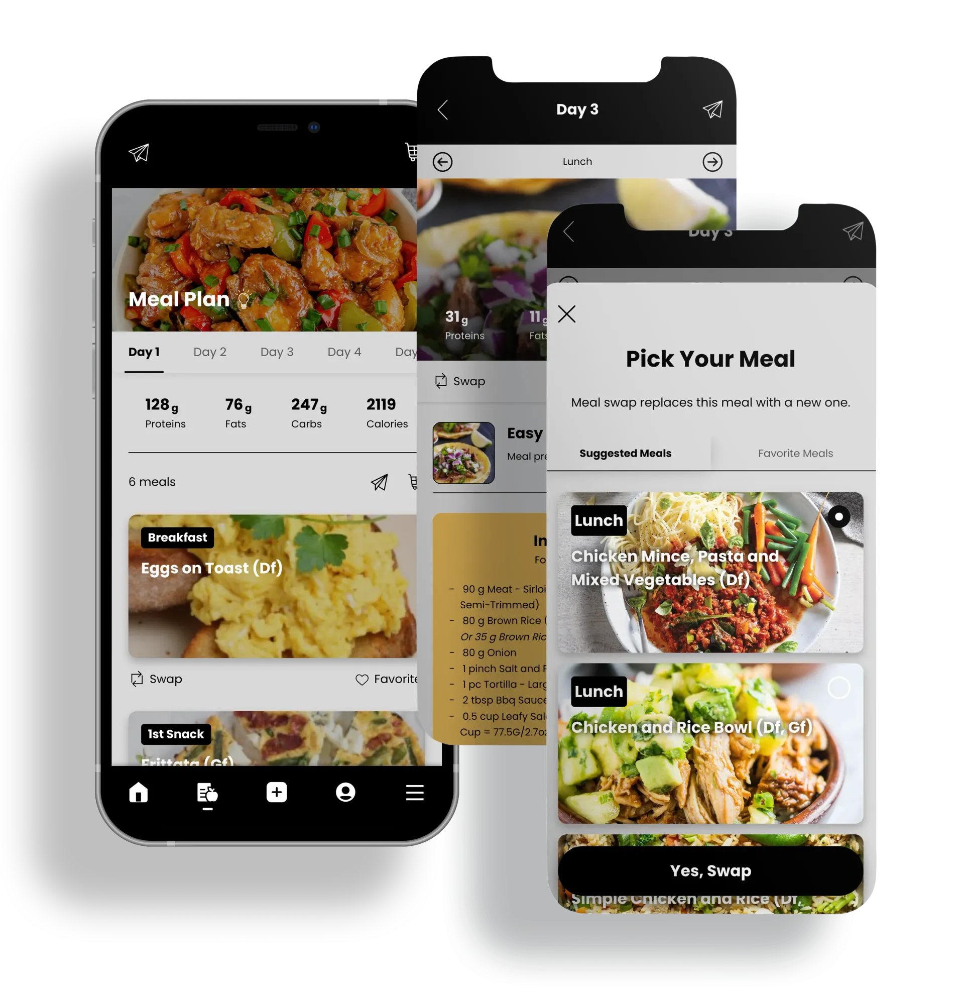 Three black smartphone mockups with centered “APP IMAGE TO GO HERE” text on a white background