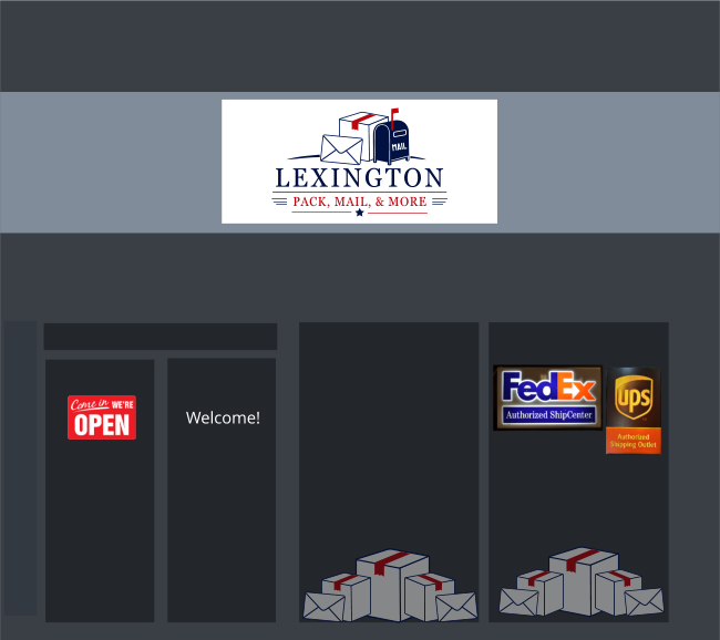 Artistic rendering of Lexington Pack Mail & More