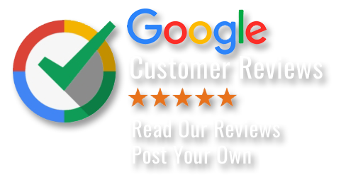 A google logo with a check mark and the words `` google customer reviews read our reviews post your own ''.
