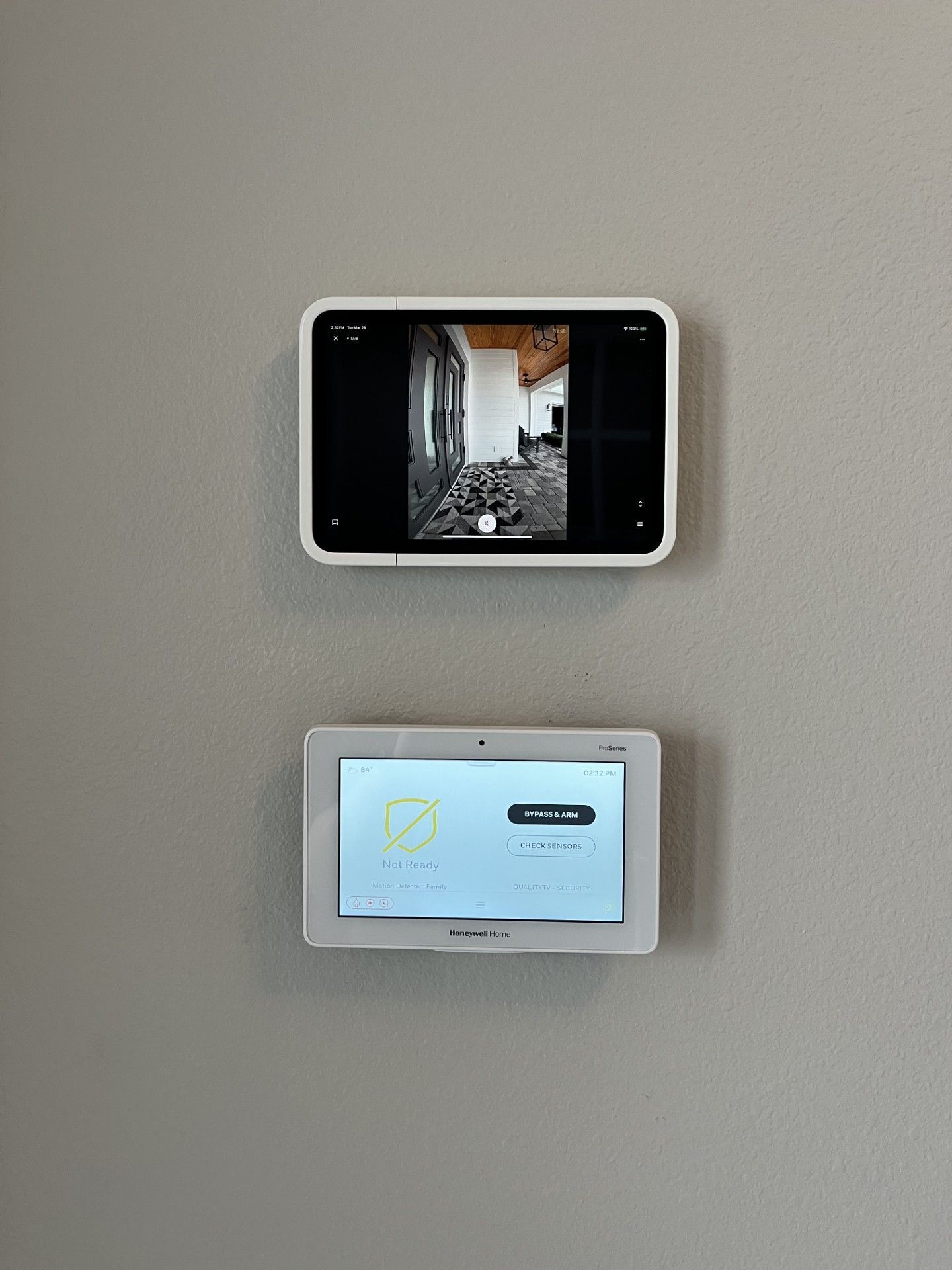 Two wall smart control panel.
