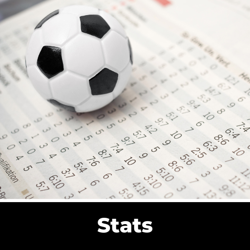 A soccer ball sits on top of a newspaper with the words stats below it