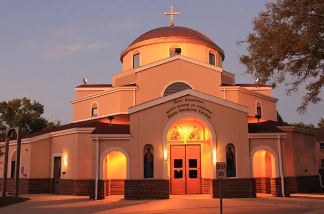 Current building at sunset