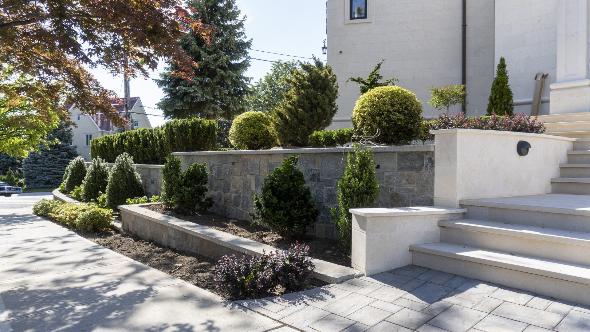 Hardscape With Plants — Queens, NY — Dean Masonry Supply