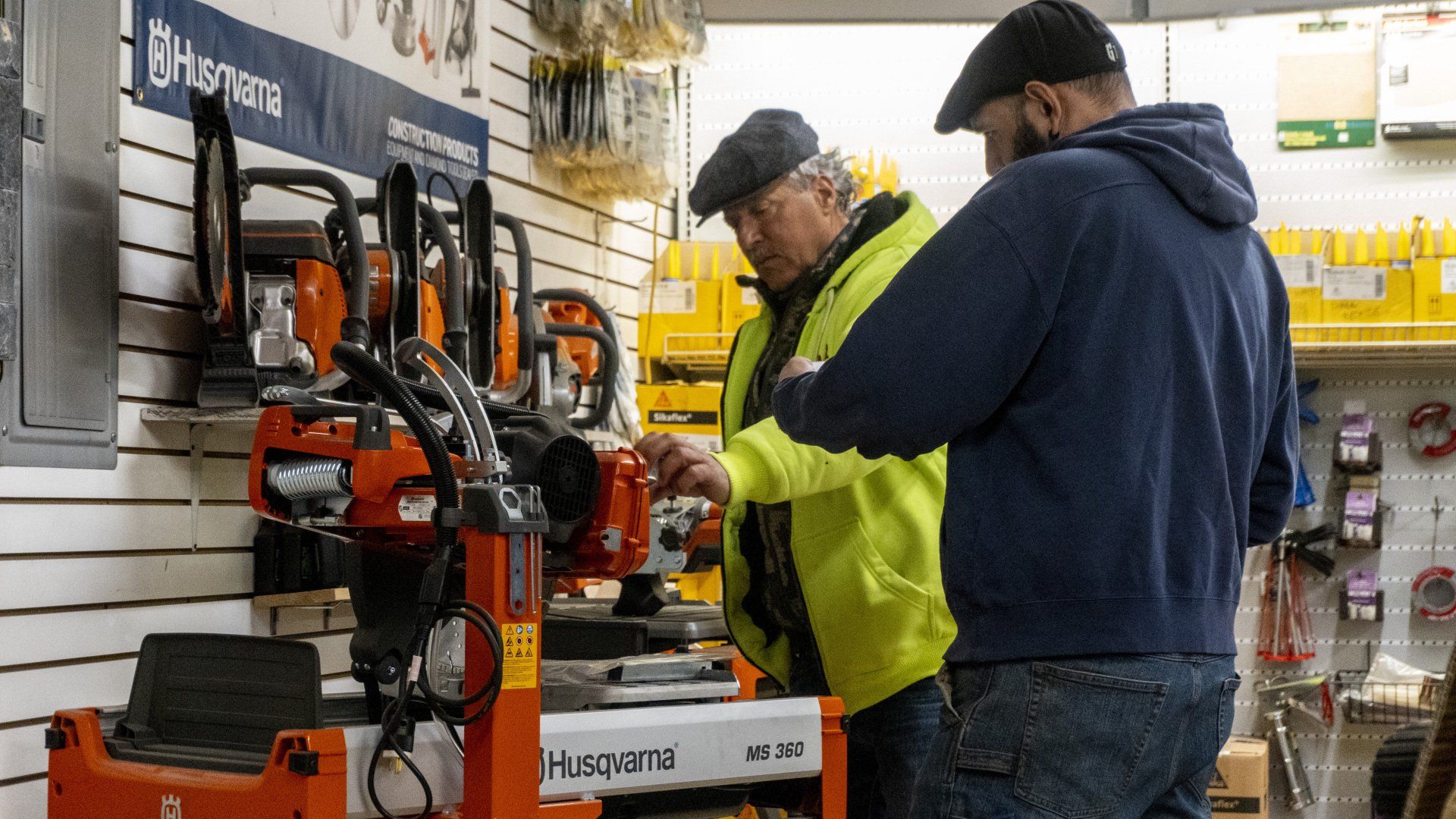 Customer Checking Equipment — Queens, NY — Dean Masonry Supply