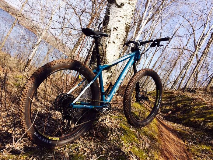 Blue bike in the mountain