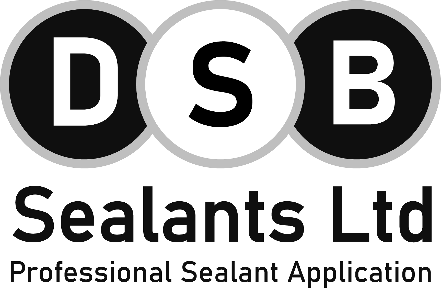 Logo for DSB Sealants Ltd: Three interlocking circles with the letters 