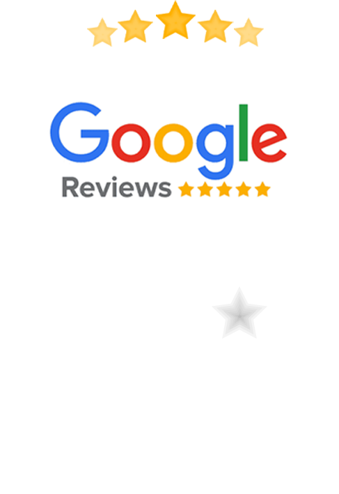 Google Reviews logo with five stars.
