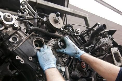 repairing a car engine